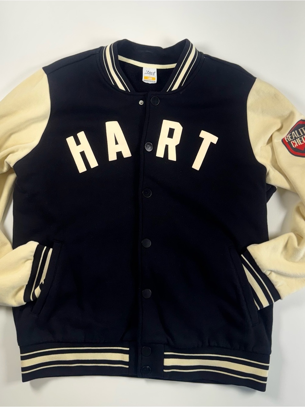 & Other Stories Black and Cream Letterman Jacket